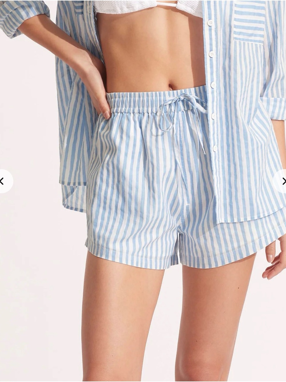 Seafolly Australia Stripe Beach Short - Powder Blue